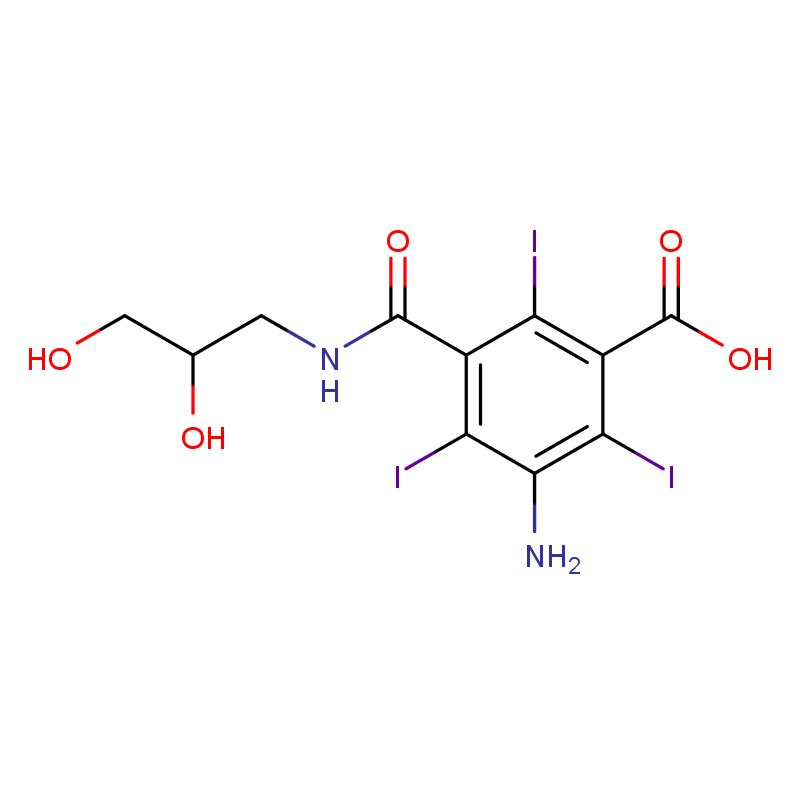5-Amínó-N-(2,3-díhýdroxýprópýl)-2,4,6-tríjoðísóftalamíðsýra